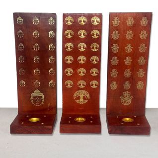 Incensario TABLA madera Sheeshami Forma L-3 Diseños Versión tallada pequeña